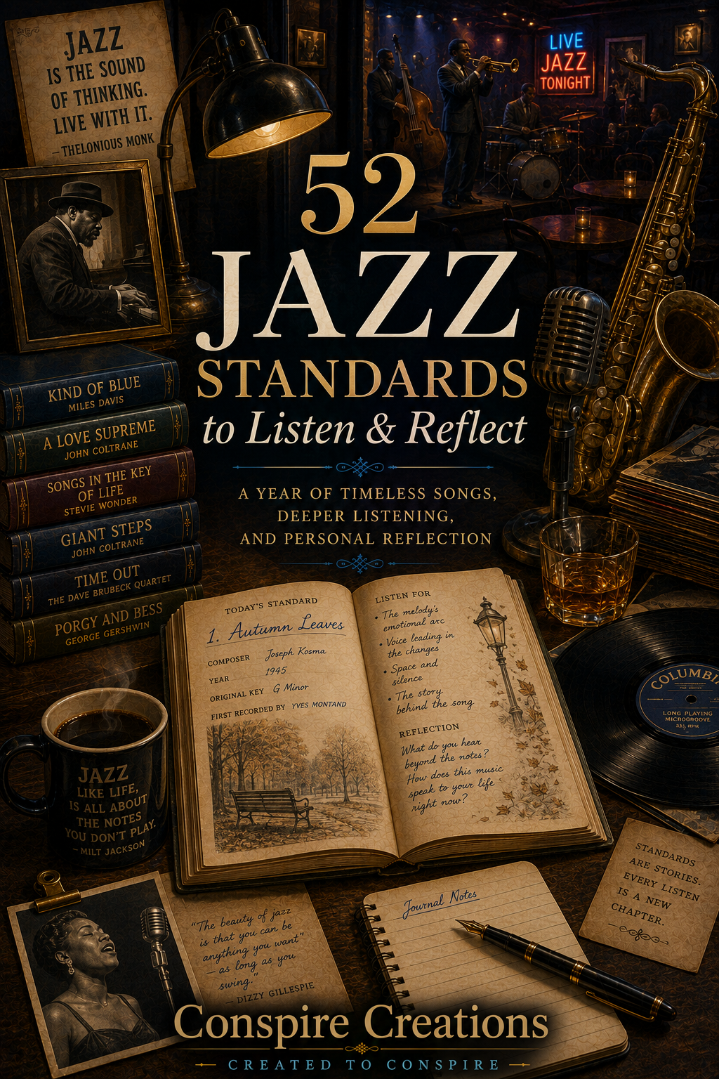 52 Jazz Standards to Listen & Reflect — A 52-Week Guided Music Journal