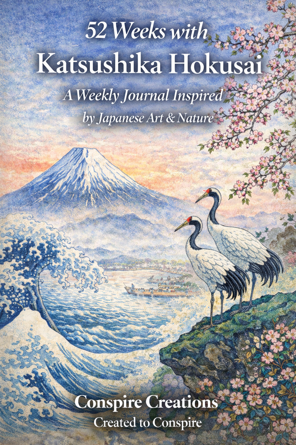 52 Weeks with Katsushika Hokusai Guided Journal — Premium 52-week guided digital PDF journal by Conspire Creations®