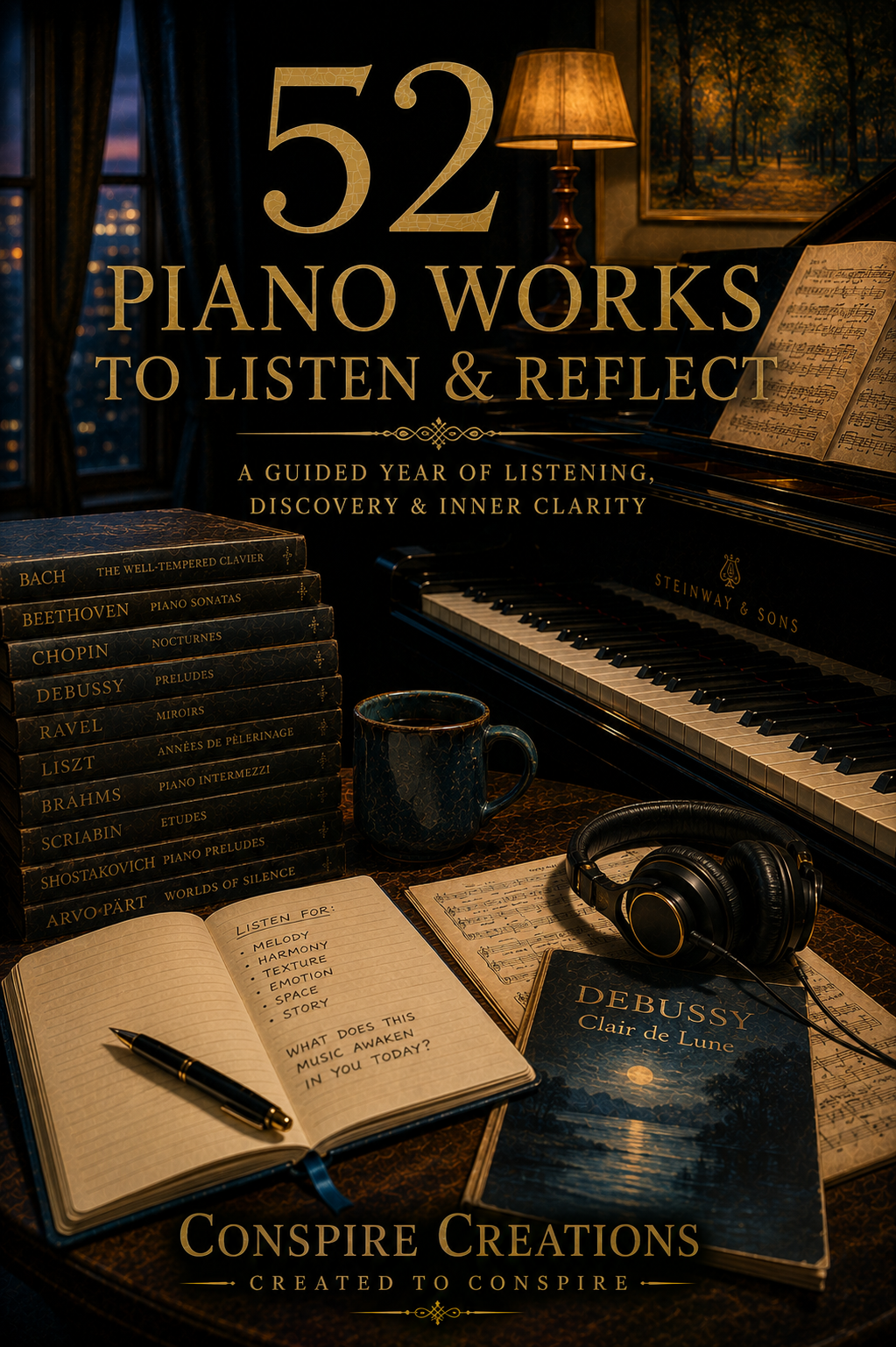 52 Piano Works to Listen & Reflect — A 52-Week Guided Music Journal